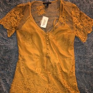 mustard yellow F21 romper